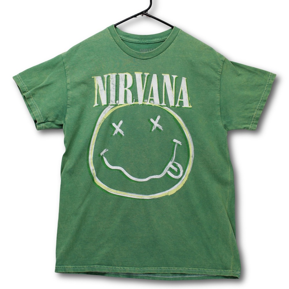 Nirvana Graphic T-Shirt Men Medium Green Excellent